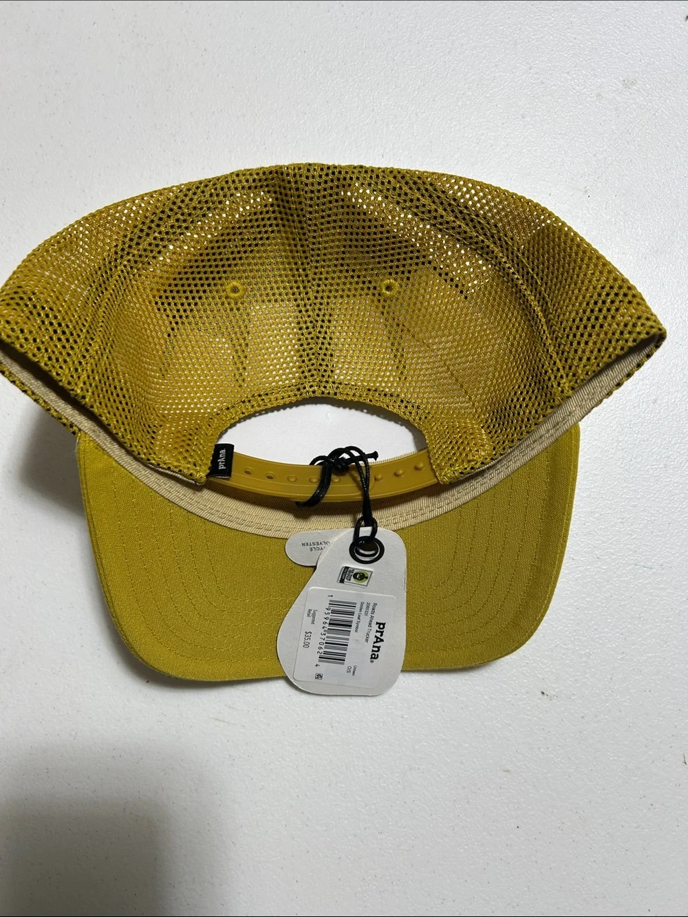 Prana Yellow Trucker Hat with Two-Tone Graphic